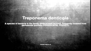 Medical vocabulary What does Treponema denticola mean [upl. by Ecenaj]