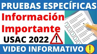 📄PRUEBAS ESPECÍFICAS  Información Importante  Universidad de San Carlos de Guatemala ✅⚠ [upl. by Jillene131]