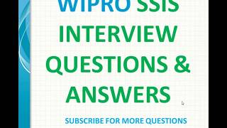 WIPRO ssis Interview Questions and Answers [upl. by Yanahc883]