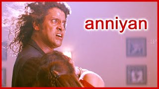 Anniyan Tamil Movie  Anniyan fights with Martial Artists  Vikram  Sadha  Vivek  Prakash Raj [upl. by Filip]