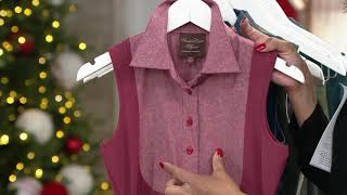 Kathleen Kirkwood DictraEase Chambray Shirttail Top on QVC [upl. by Kiona482]