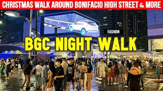 BGC TAGUIG CITY at NIGHT  Christmas Walking Tour Around Bonifacio High Street Market Market amp MORE [upl. by Bullard765]