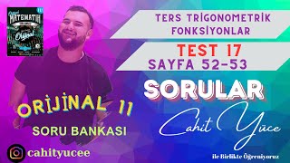 Orijinal Yayınları 11 Sınıf Soru Bankası l TERS TRİGONOMETRİK FONKSİYONLAR TEST 17 sayfa 5253 [upl. by Eedeed470]