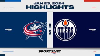 NHL Highlights  Blue Jackets vs Oilers  January 23 2024 [upl. by Ita]