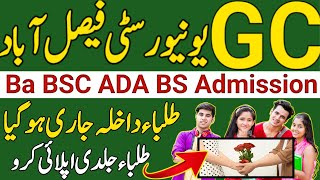 GCUF Admission 2024 Apply Online NowGC University Faisalabad Ba BSC BS Admission 2024Admission Fee [upl. by Tandi]