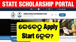 State Scholarship Odisha 2024 Apply Online Date  State Scholarship Portal Odisha New Update [upl. by Zola865]