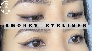 2 Min SMOKEY EYELINER for Hooded Eyes  Fastest Easiest EYELINER Tutorial for Beginner [upl. by Vacuva]