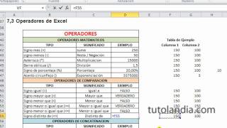 Excel 2010 Basico 73 Operadores de Excel [upl. by Terrena754]