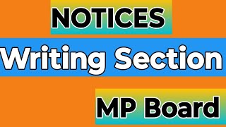 Notices Writing Section EnglishMP Board [upl. by Sebastian752]