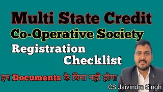 Checklist for Registration of Multi State Credit Cooperative society II MSCS II Credit amp Thrift [upl. by Ecyla830]