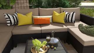 Stylish Outdoor Oasis Discover Our Khaki Wicker Sofa [upl. by Kenlay]