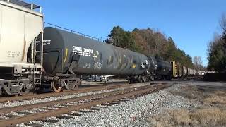 CSX M 652 18 mainfest by NE Cherryville 111923 Duo of ES44AHs lead 120 car train ft the Extra Crew [upl. by Gniy]