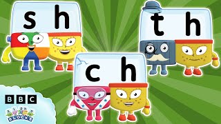 📖 SH CH and TH Letter Teams with Alphablock H 📖  Learn to Read and Spell  Alphablocks [upl. by Hersch74]