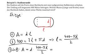 Extremalprobleme Beispiel Stadionrunde [upl. by Kathrine635]