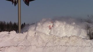 EPIC CATCH Dashing Thru the Snow  CN Train 406 West at Salisbury NB Feb 3 2015 [upl. by Akemej794]