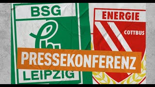 Pressekonferenz zum Spiel BSG Chemie Leipzig gegen FC Energie Cottbus [upl. by Kcirredal599]