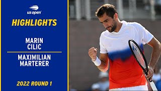 Marin Cilic vs Maximilian Marterer Highlights  2022 US Open Round 1 [upl. by Yznel]