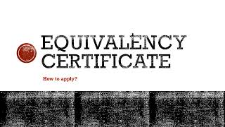 How to apply Equivalency Certificate [upl. by Janine]