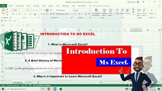 INTRODUCTION TO MSEXCEL  Lesson 1 [upl. by Lindie]