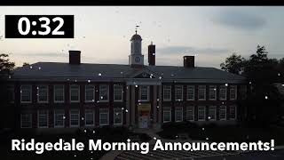 Ridgedale Middle School Morning Announcements  13024 [upl. by Akehsyt]