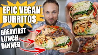 3 HIGH PROTEIN VEGAN BURRITOS  EASY RECIPES 🌱🌯🔥 [upl. by Etienne]