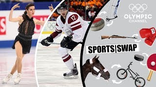 Figure Skating vs Ice Hockey  Who Will be Best at the Other Sport  Sports Swap Challenge [upl. by Oiramd]