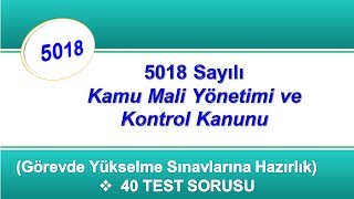 5018 Sayılı Kamu Mali Yönetimi ve Kontrol Kanunu Test Soruları [upl. by Hna]