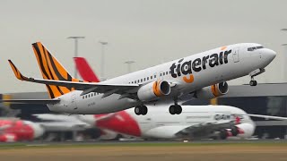 50fps  Tigerair Australias New 737800  Landing and Takeoff Melbourne Airport VHVOR [upl. by Ynnob270]