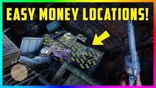 10 EASY Money Locations With TONS Of Gold Bars RARE Loot amp MORE In Red Dead Redemption 2 RDR2 [upl. by Bridges771]