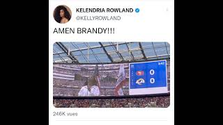 KELLY ROWLAND REACTION TO BRANDY NATIONAL ANTHEM 🇺🇲 PERFORMANCE [upl. by Jillayne]