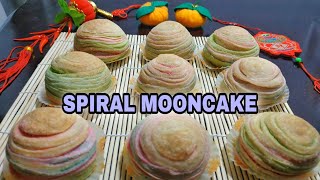 Cara Membuat Spiral Mooncake Thousand Layers Mooncake [upl. by Nylrad]