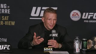 UFC 217 TJ Dillashaw PostFight Press Conference  MMA Fighting [upl. by Gorrono]