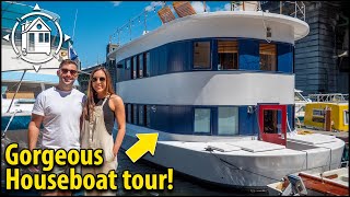 Couple buys gorgeous floating home  waterfront life next to million dollar homes [upl. by Nnyla]