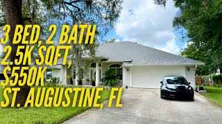 550k St Augustine home 3 bed 2 bath office 25k sqft [upl. by Llerot]