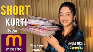 MEESHO SHORT KURTI Haul💕  Under ₹500🤩  Meesho kurti haul  Tryon  Honest Review meesho [upl. by Cindee]