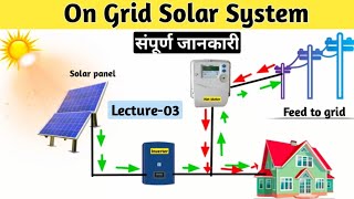 What is On Grid Solar Power System l How on Grid Solar Power System Works in Hindi [upl. by Winebaum82]