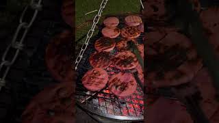 Grilling Thick Cut Bologna grilling firepit bologna [upl. by Lubbock]