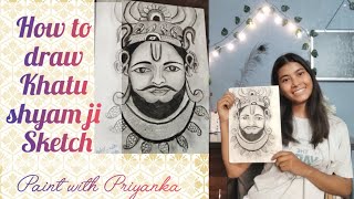 For beginners🤫🤫How to make khatu shyam ji sketch with Pencils♥️♥️Birthday coming soon sketch [upl. by Llebasi]