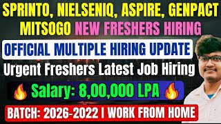 Sprinto NielsenIQ Aspire Genpact Mitsogo New Fresher Hiring  OFF Campus Drive  20262022 Batch [upl. by Okiram]