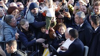 Pope Francis meets with students at Catholic University in Leuven [upl. by Auston238]