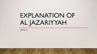 Al Jazariyyah  Lesson 2 [upl. by Wylma598]