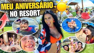 MEU ANIVERSÁRIO NO RESORT MEU FILHO APRENDEU A NADAR 😱🥳🎉✈️ [upl. by Culbertson]