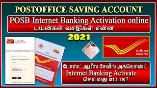 Post office saving AC Internet Banking activate செய்வது எப்படி POSB internet banking activation [upl. by Ettevad]