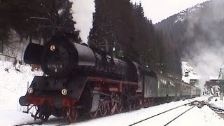 Winterplandampf  Dampflok 41 11449 mit Reisezügen am Rennsteig [upl. by Theadora555]