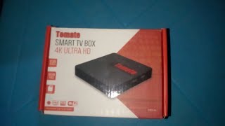 unboxing smart tv box tomate 4k full HD [upl. by Kristin973]