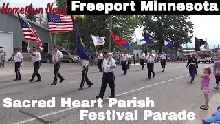 Freeport Minnesota Sacred Heart Parish Festival Parade 2016  Hometown News [upl. by Lucey]