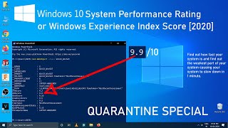 How To Find Your Windows 10 System Performance Rating in 2020 Quarantine Special [upl. by Innus320]