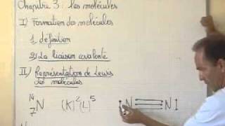 cours seconde  chimie ch3  représentation de lewis de N2 [upl. by Nohsyt]