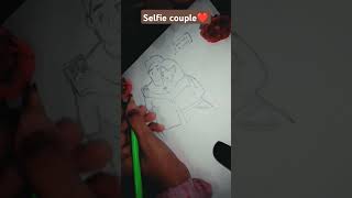 lets draw selfie couple drawing learnwithmeluisfonsi DaddyYankee viralshortsdespacito😘 [upl. by Braca734]