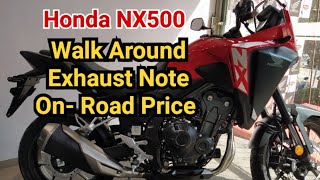 Honda NX500  Walk Around Exhaust Note and On Road Price [upl. by Lurleen]